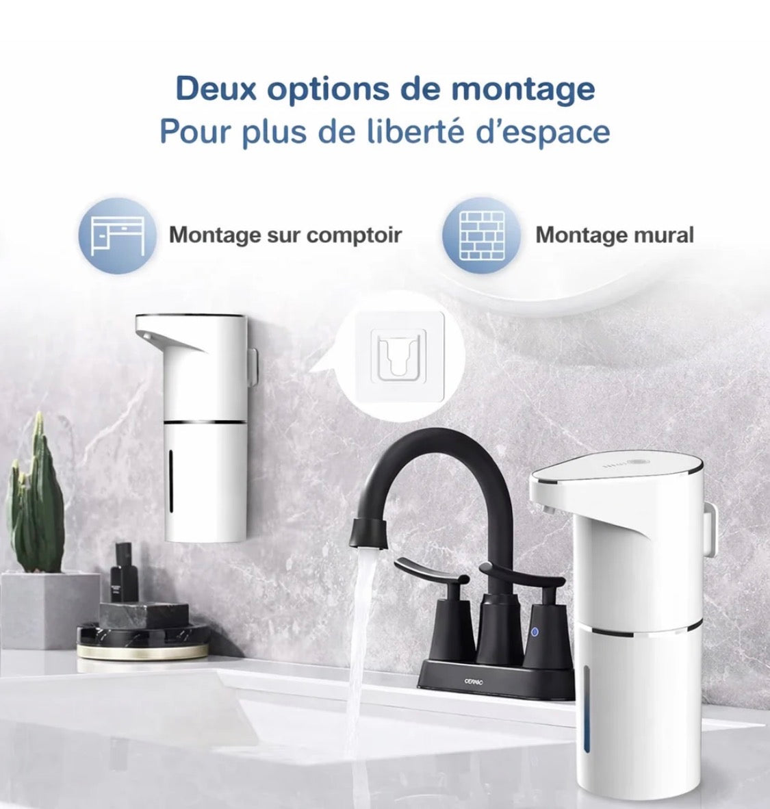 Distributeur automatique de savon sans contact - rechargeable USB (étanche)