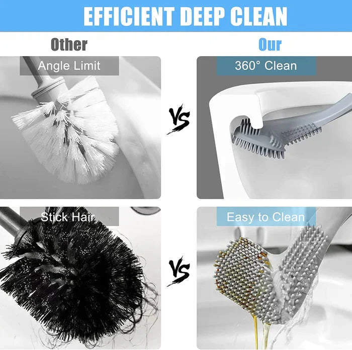 Pack de 3 Brosses de Toilette ErgoClean : Nettoyage Profond et Confortable