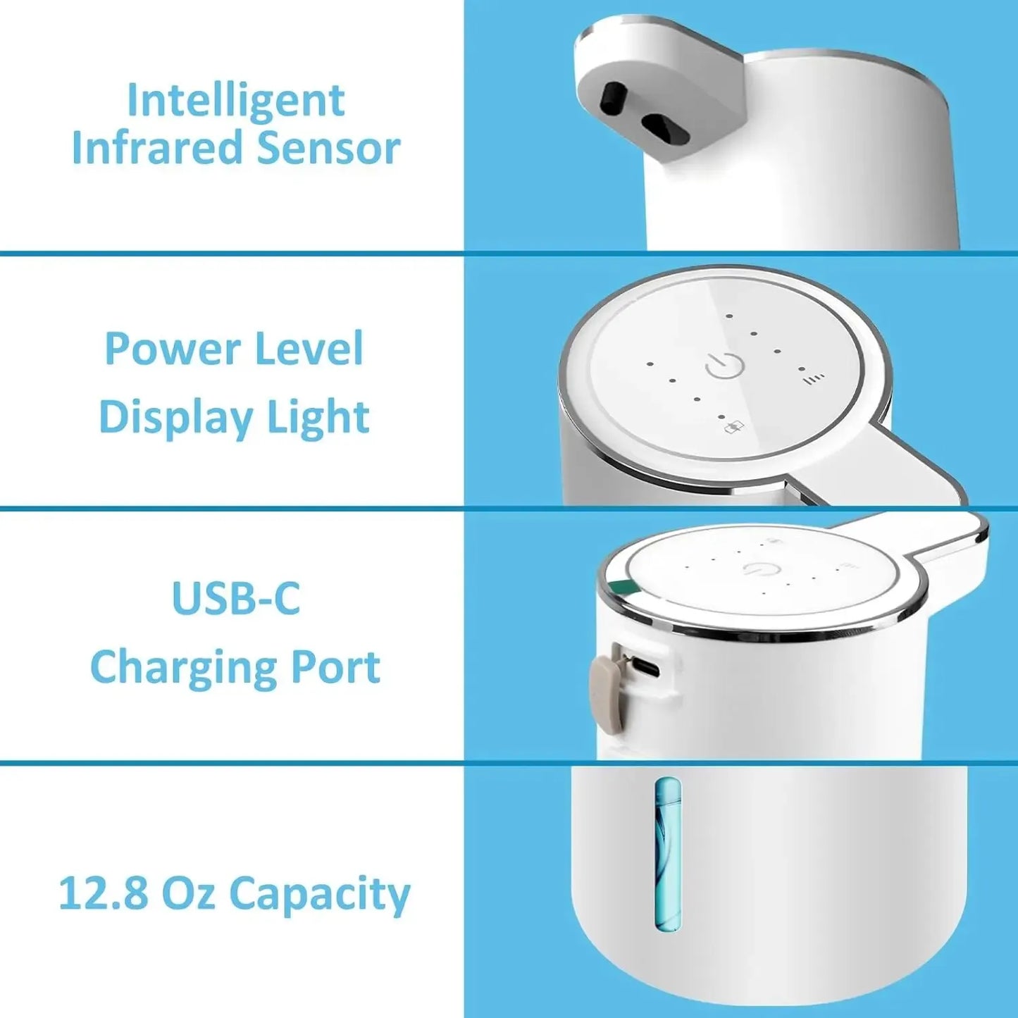 Distributeur automatique de savon sans contact - rechargeable USB (étanche)
