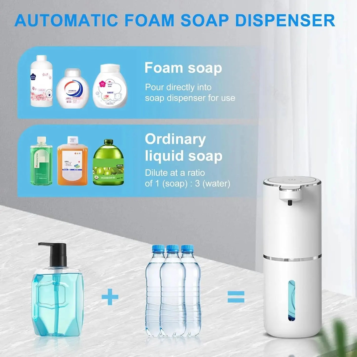 Distributeur automatique de savon sans contact - rechargeable USB (étanche)
