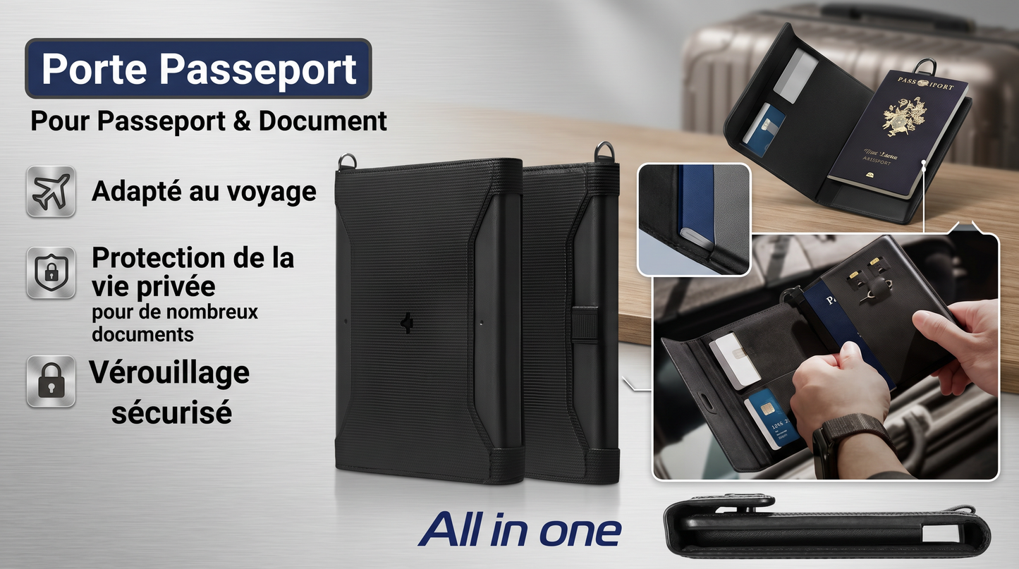 Portefeuille de Voyageur Premium | Protection RFID Intégrée, Design Intemporel ⭐